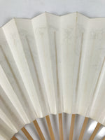 Japanese Paper Folding Fan Sensu Vtg Bamboo Frame Calligraphy Poem Black 4D930