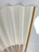 Japanese Paper Folding Fan Sensu Vtg Bamboo Frame Calligraphy Wa Black 4D928