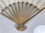 Japanese Paper Folding Fan Sensu Vtg Bamboo Frame Flowers Lilies Red 4D991