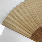 Japanese Paper Folding Fan Sensu Vtg Bamboo Frame Flowers Silver Flag 4D849