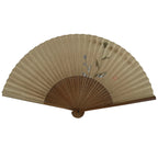 Japanese Paper Folding Fan Sensu Vtg Bamboo Frame Flowers Silver Flag 4D849