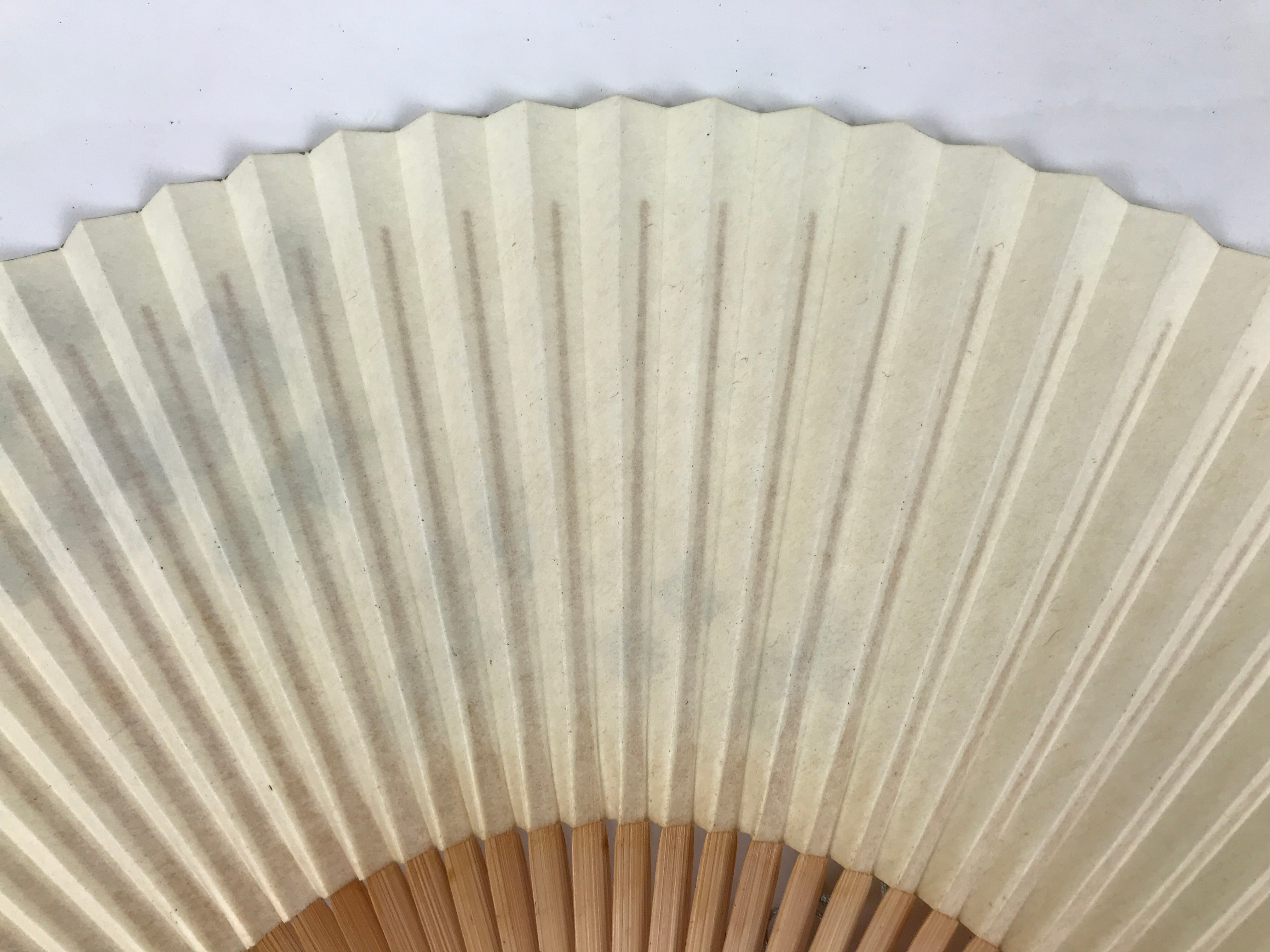 Japanese Paper Folding Fan Sensu Vtg Bamboo Frame Ginkgo Leaves Blue Green 4D915