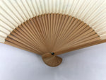 Japanese Paper Folding Fan Sensu Vtg Bamboo Frame Ginkgo Leaves Blue Green 4D915