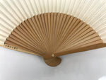 Japanese Paper Folding Fan Sensu Vtg Bamboo Frame Hyotan Gourd Pattern 4D904