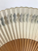 Japanese Paper Folding Fan Sensu Vtg Bamboo Frame Hyotan Gourd Pattern 4D904