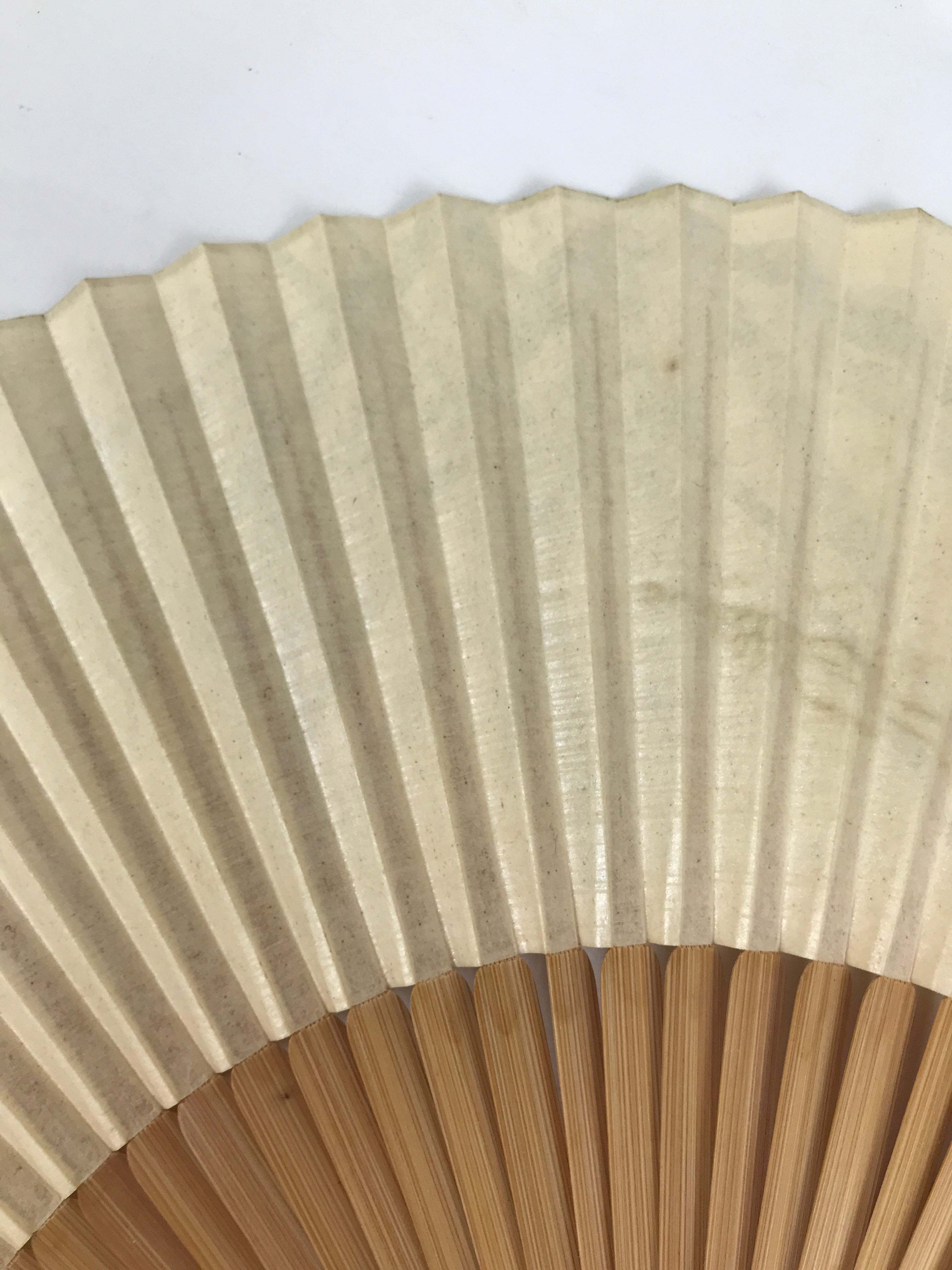Japanese Paper Folding Fan Sensu Vtg Bamboo Frame Ise Ebi Shrimp Plants 4D897
