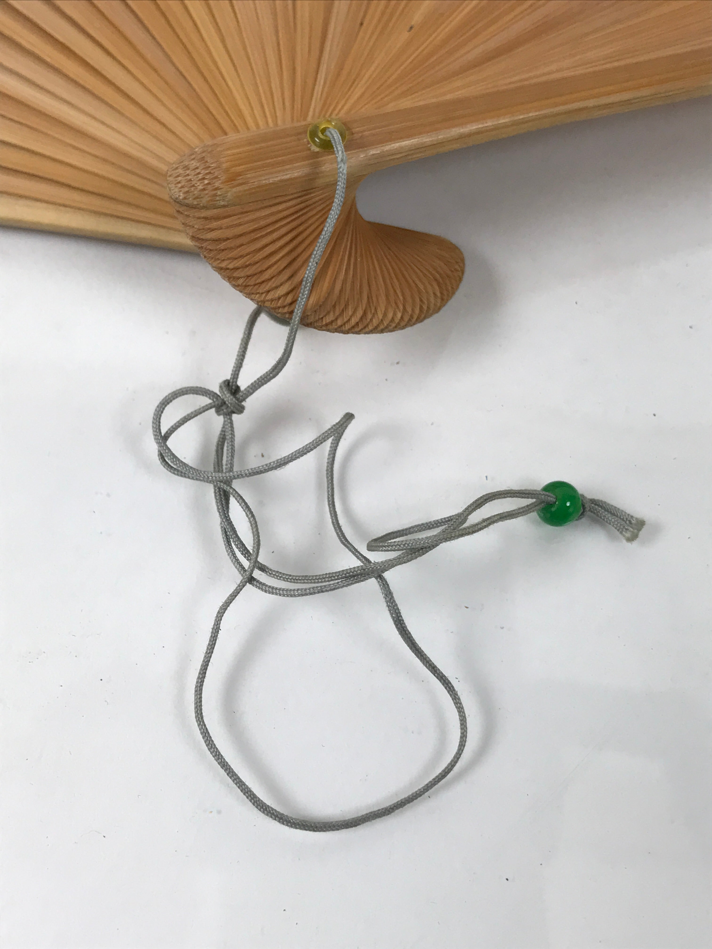 Japanese Paper Folding Fan Sensu Vtg Bamboo Frame Ise Ebi Shrimp Plants 4D897