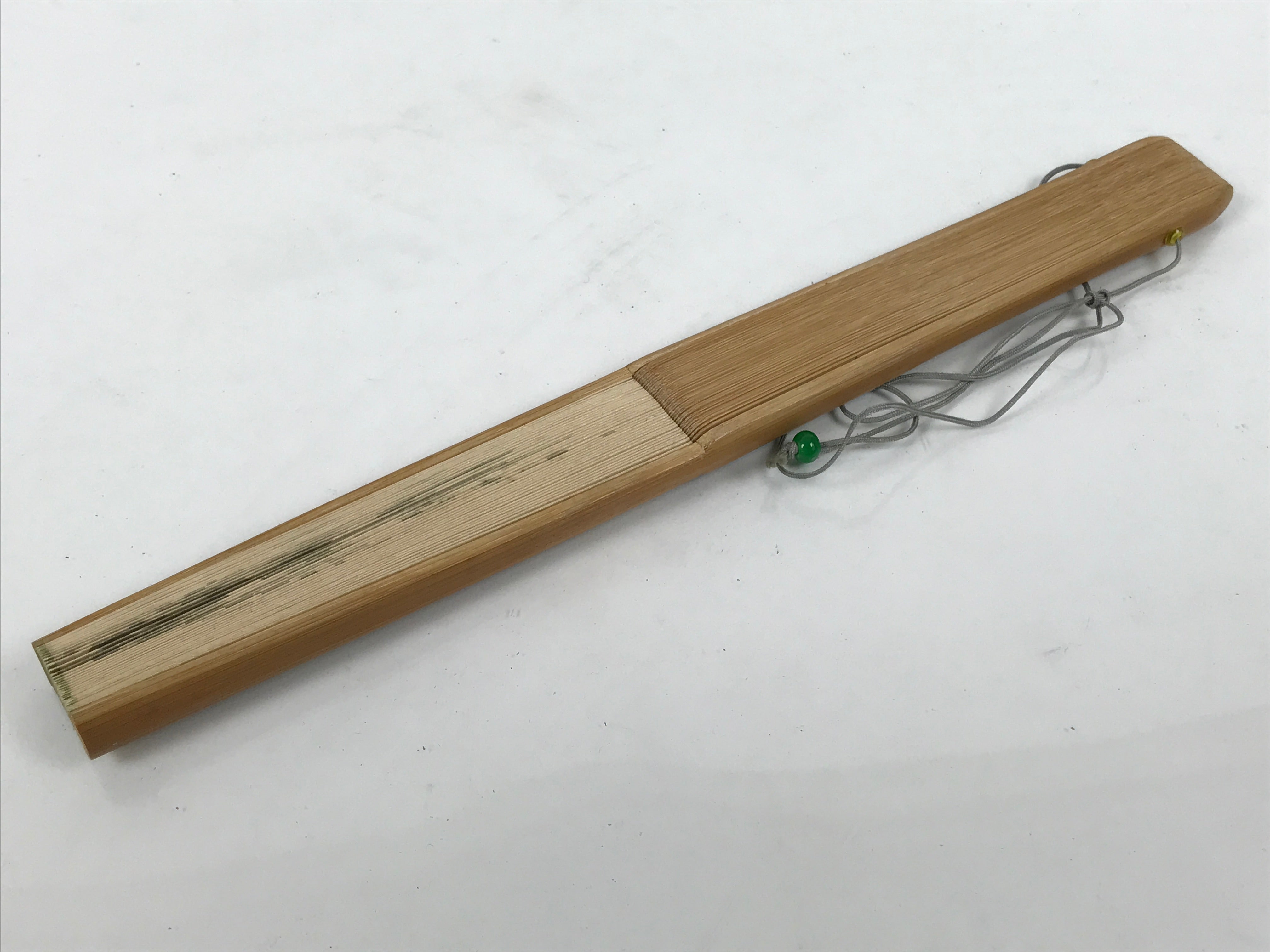 Japanese Paper Folding Fan Sensu Vtg Bamboo Frame Ise Ebi Shrimp Plants 4D897