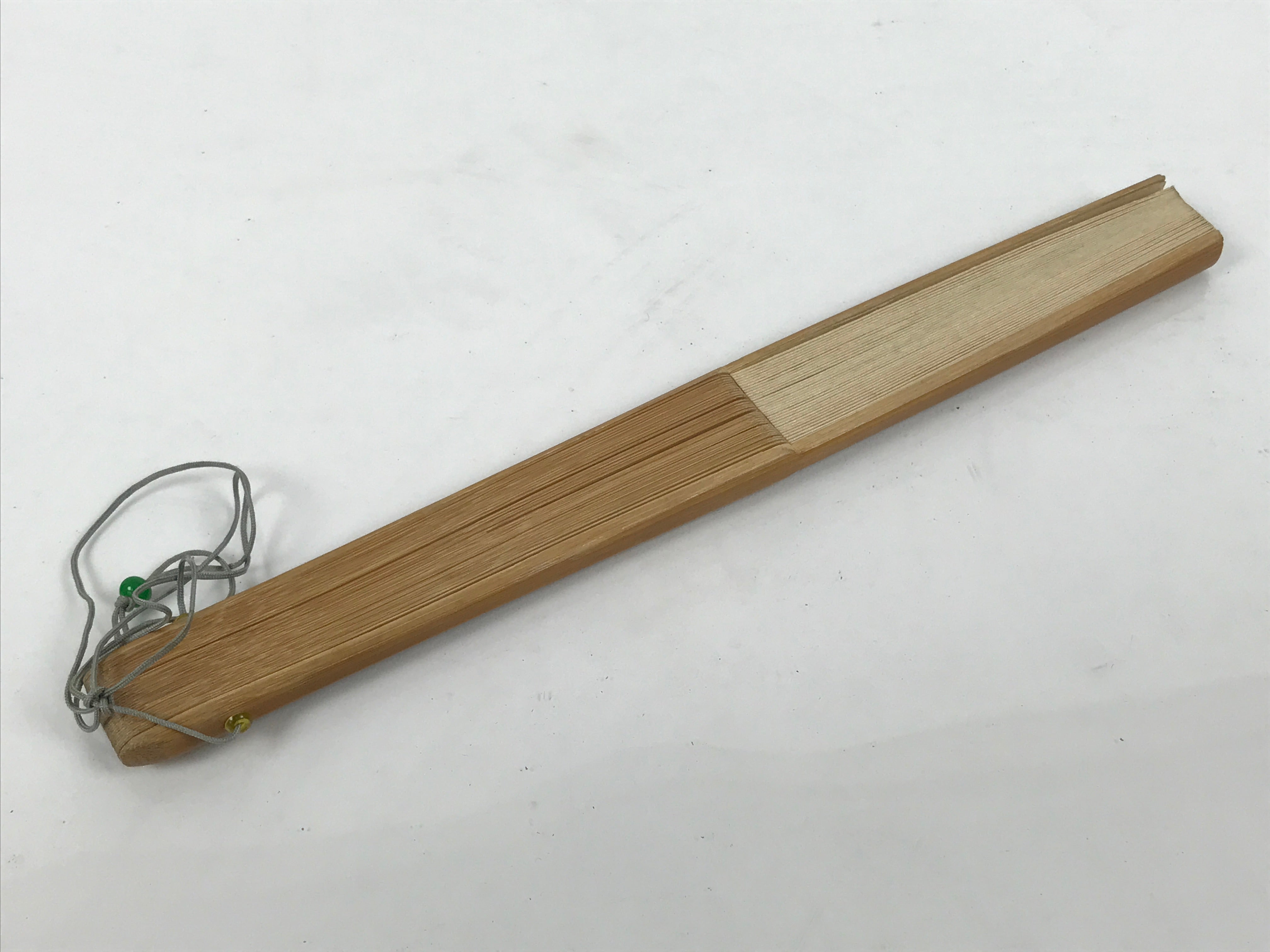 Japanese Paper Folding Fan Sensu Vtg Bamboo Frame Ise Ebi Shrimp Plants 4D897