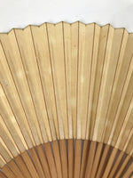 Japanese Paper Folding Fan Sensu Vtg Bamboo Frame Medaka Small Fish Beige 4D909