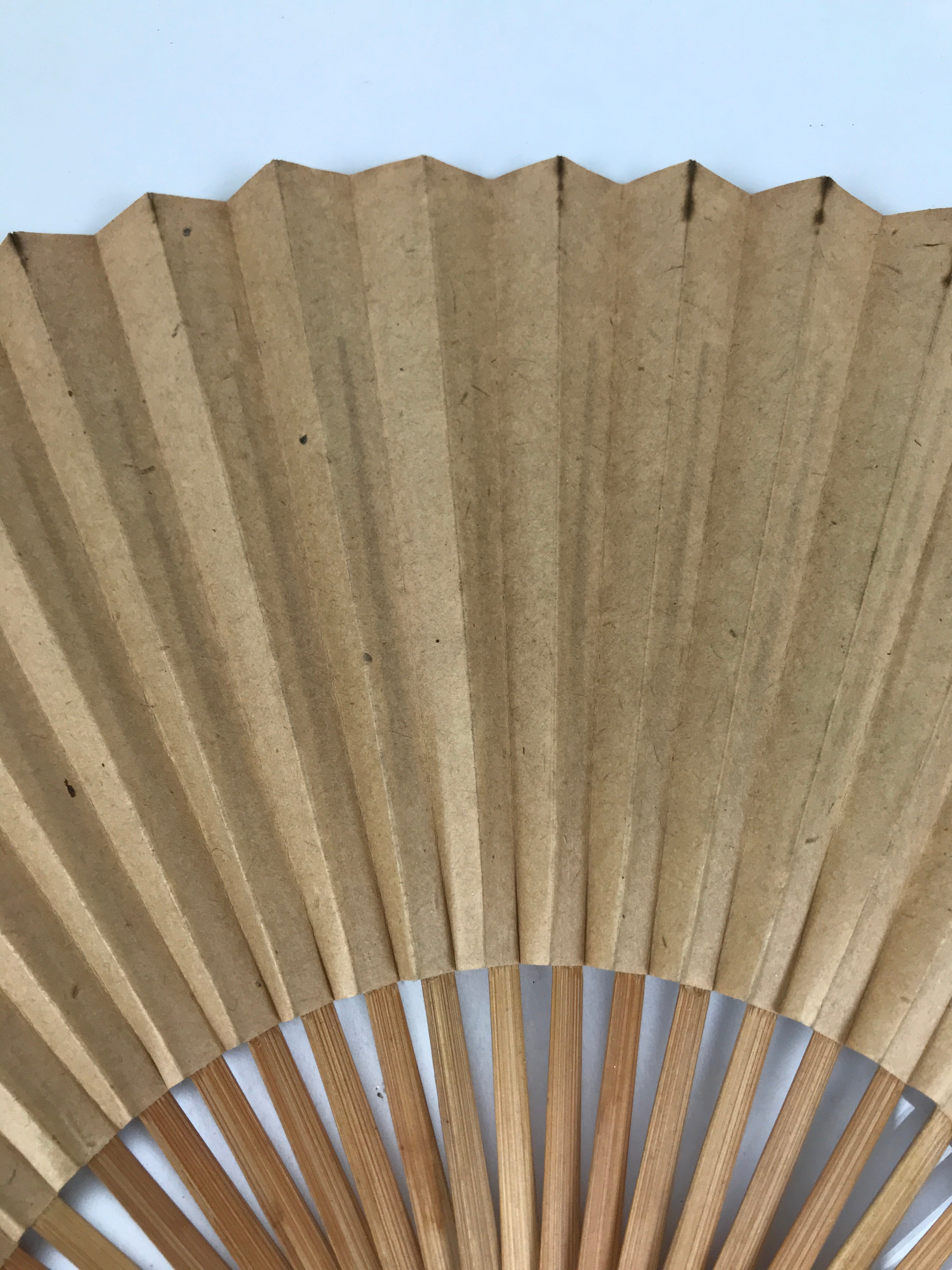 Japanese Paper Folding Fan Sensu Vtg Bamboo Frame Mountain Painting Black 4D931