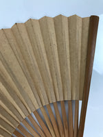 Japanese Paper Folding Fan Sensu Vtg Bamboo Frame Mountain Painting Black 4D931