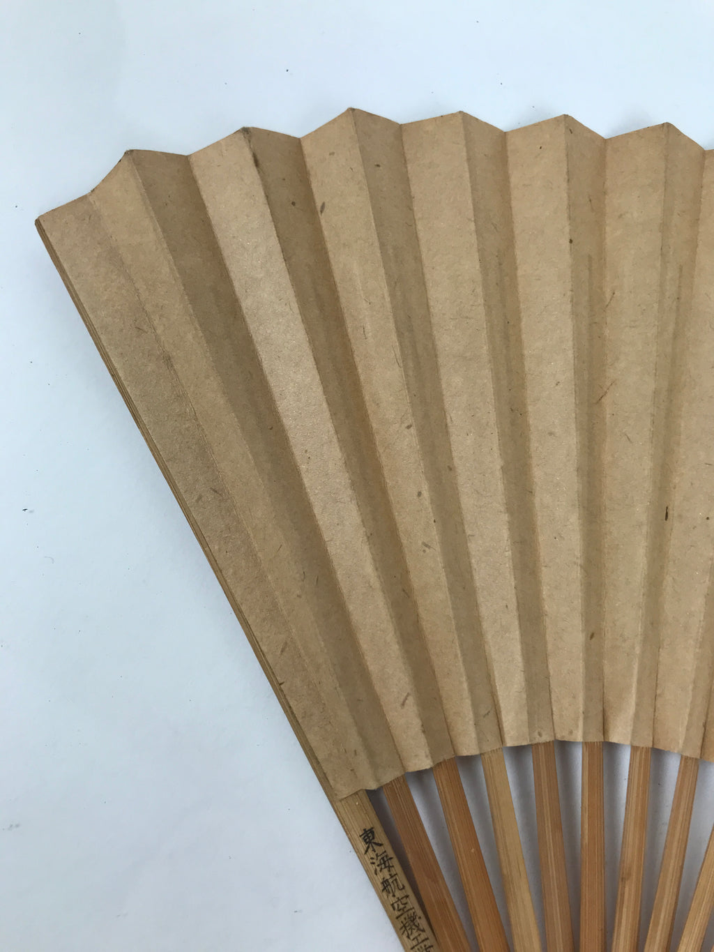 Japanese Paper Folding Fan Sensu Vtg Bamboo Frame Mountain Painting Black 4D931