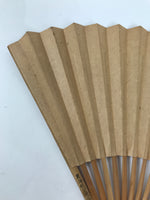 Japanese Paper Folding Fan Sensu Vtg Bamboo Frame Mountain Painting Black 4D931