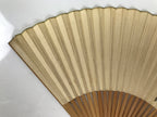 Japanese Paper Folding Fan Sensu Vtg Bamboo Frame Nasu Eggplant Aubergine 4D978