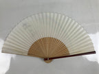 Japanese Paper Folding Fan Sensu Vtg Bamboo Frame Pastel Rainbow Lustre 4D878