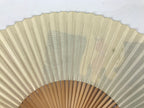 Japanese Paper Folding Fan Sensu Vtg Bamboo Frame Puppy Dog Color Pink 4D935