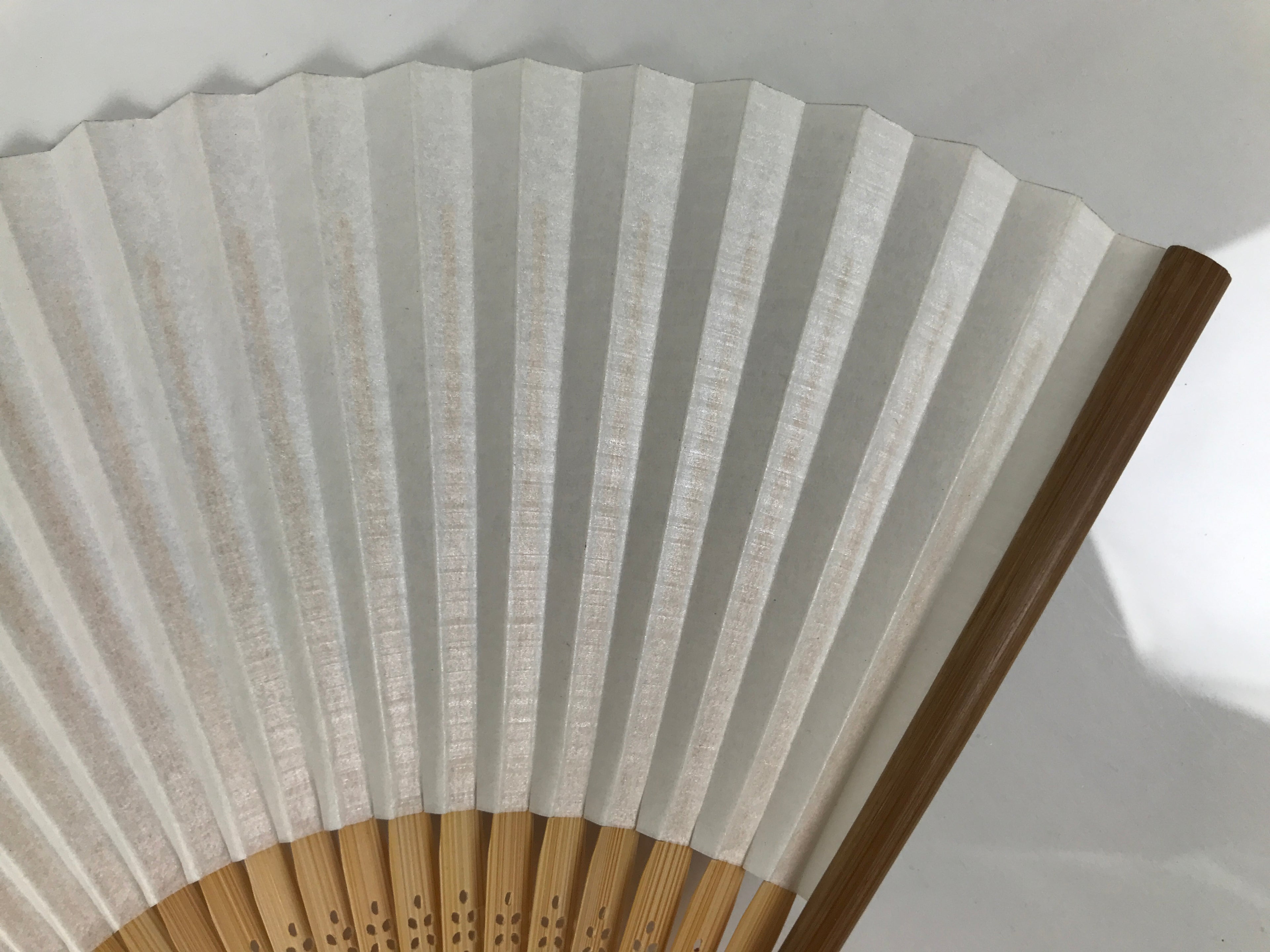 Japanese Paper Folding Fan Sensu Vtg Bamboo Frame Purple Hydrangea Flowers 4D974