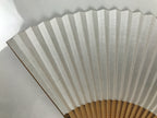 Japanese Paper Folding Fan Sensu Vtg Bamboo Frame Purple Hydrangea Flowers 4D974