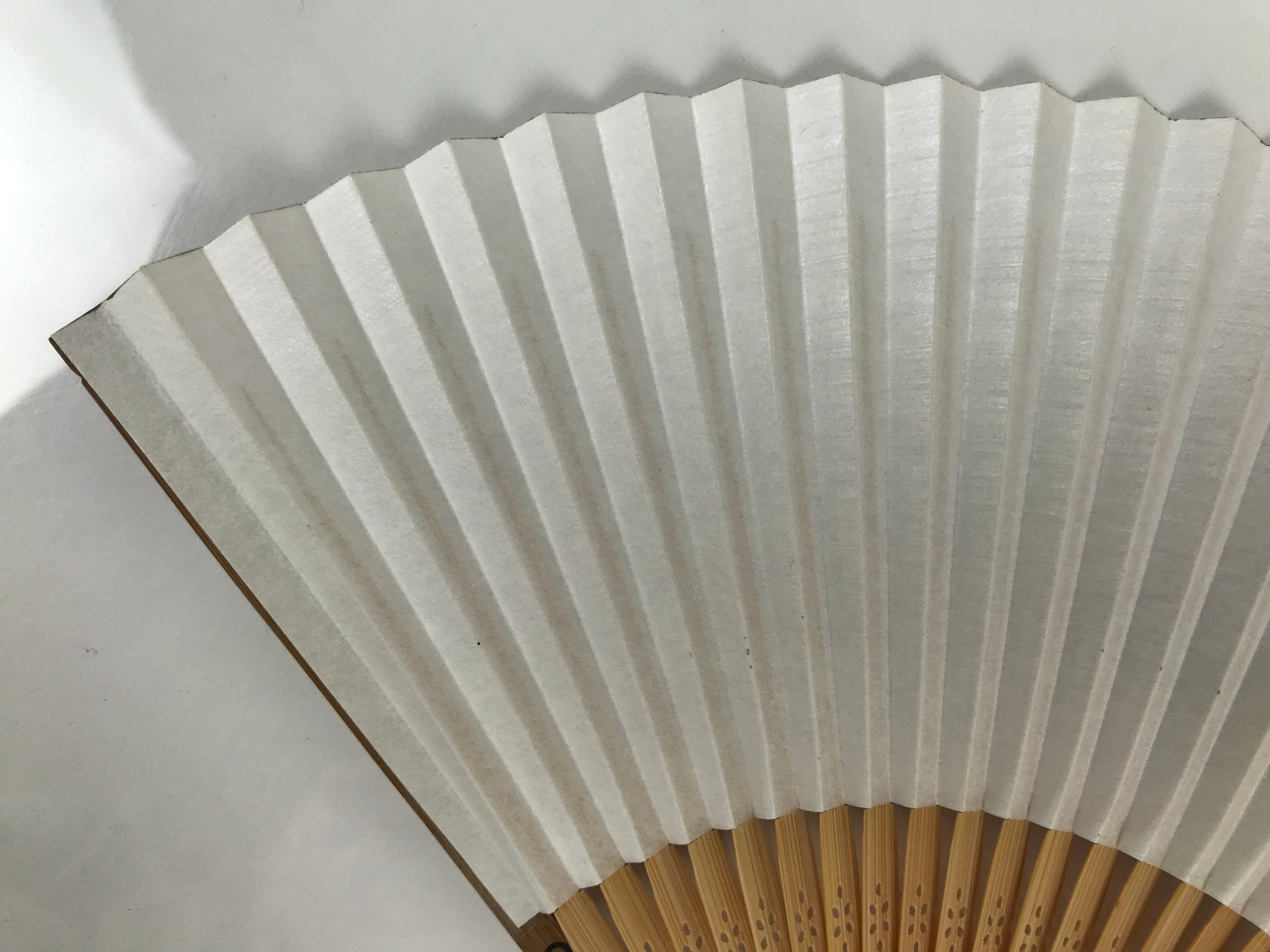 Japanese Paper Folding Fan Sensu Vtg Bamboo Frame Purple Hydrangea Flowers 4D974