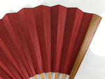 Japanese Paper Folding Fan Sensu Vtg Bamboo Frame Red Calligraphy Kanji 5D37