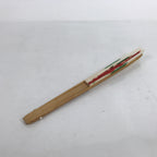 Japanese Paper Folding Fan Sensu Vtg Bamboo Frame Red Flower W/ Stand Box 4D867