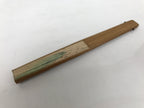 Japanese Paper Folding Fan Sensu Vtg Bamboo Frame Riverside Boats Green 4D975