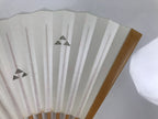 Japanese Paper Folding Fan Sensu Vtg Bamboo Frame Sakura Petal Water Wave 4D954