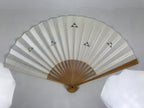 Japanese Paper Folding Fan Sensu Vtg Bamboo Frame Sakura Petal Water Wave 4D954