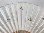Japanese Paper Folding Fan Sensu Vtg Bamboo Frame Sakura Petal Water Wave 4D954