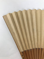 Japanese Paper Folding Fan Sensu Vtg Bamboo Frame Silver Firefly Leaves 4D933