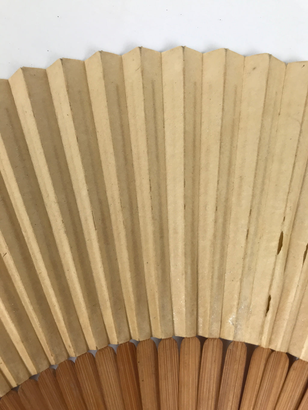 Japanese Paper Folding Fan Sensu Vtg Bamboo Frame Silver Firefly Leaves 4D933