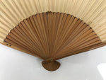Japanese Paper Folding Fan Sensu Vtg Bamboo Frame Silver Firefly Leaves 4D933