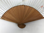 Japanese Paper Folding Fan Sensu Vtg Bamboo Frame Silver Firefly Leaves 4D933