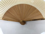 Japanese Paper Folding Fan Sensu Vtg Bamboo Frame Silver Turnips Pepper 4D912