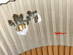 Japanese Paper Folding Fan Sensu Vtg Bamboo Frame Silver Turnips Pepper 4D912