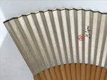 Japanese Paper Folding Fan Sensu Vtg Bamboo Frame Silver Turnips Pepper 4D912