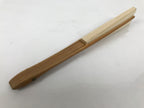 Japanese Paper Folding Fan Sensu Vtg Bamboo Frame Simple Blank Beige 4D890