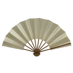 Japanese Paper Folding Fan Sensu Vtg Bamboo Frame Simple Blank Beige 4D890
