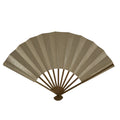Japanese Paper Folding Fan Sensu Vtg Bamboo Frame Simple Blank Beige Silver 5D11