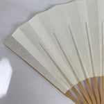 Japanese Paper Folding Fan Sensu Vtg Bamboo Frame Simple Blank White 4D842