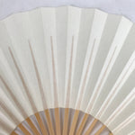 Japanese Paper Folding Fan Sensu Vtg Bamboo Frame Simple Blank White 4D842