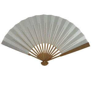 Japanese Paper Folding Fan Sensu Vtg Bamboo Frame Simple Blank White 4D842