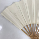 Japanese Paper Folding Fan Sensu Vtg Bamboo Frame Simple Blank White 4D853