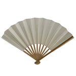 Japanese Paper Folding Fan Sensu Vtg Bamboo Frame Simple Blank White 4D887