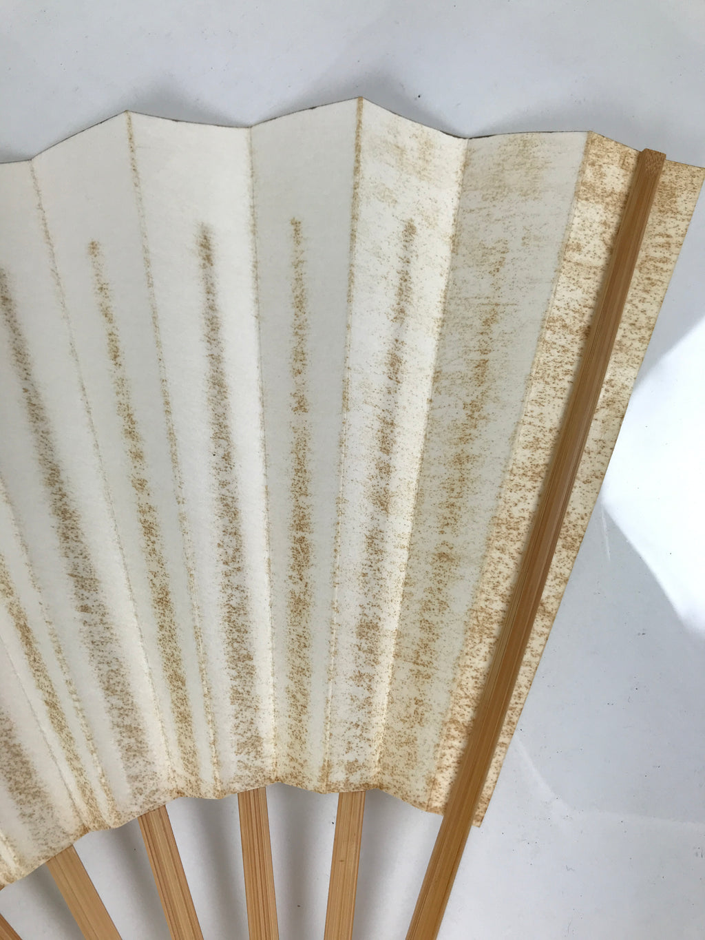 Japanese Paper Folding Fan Sensu Vtg Bamboo Frame Simple Blank White 4D888