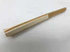 Japanese Paper Folding Fan Sensu Vtg Bamboo Frame Simple Blank White 4D889
