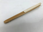 Japanese Paper Folding Fan Sensu Vtg Bamboo Frame Simple Blank White 4D889