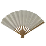 Japanese Paper Folding Fan Sensu Vtg Bamboo Frame Simple Blank White 4D889