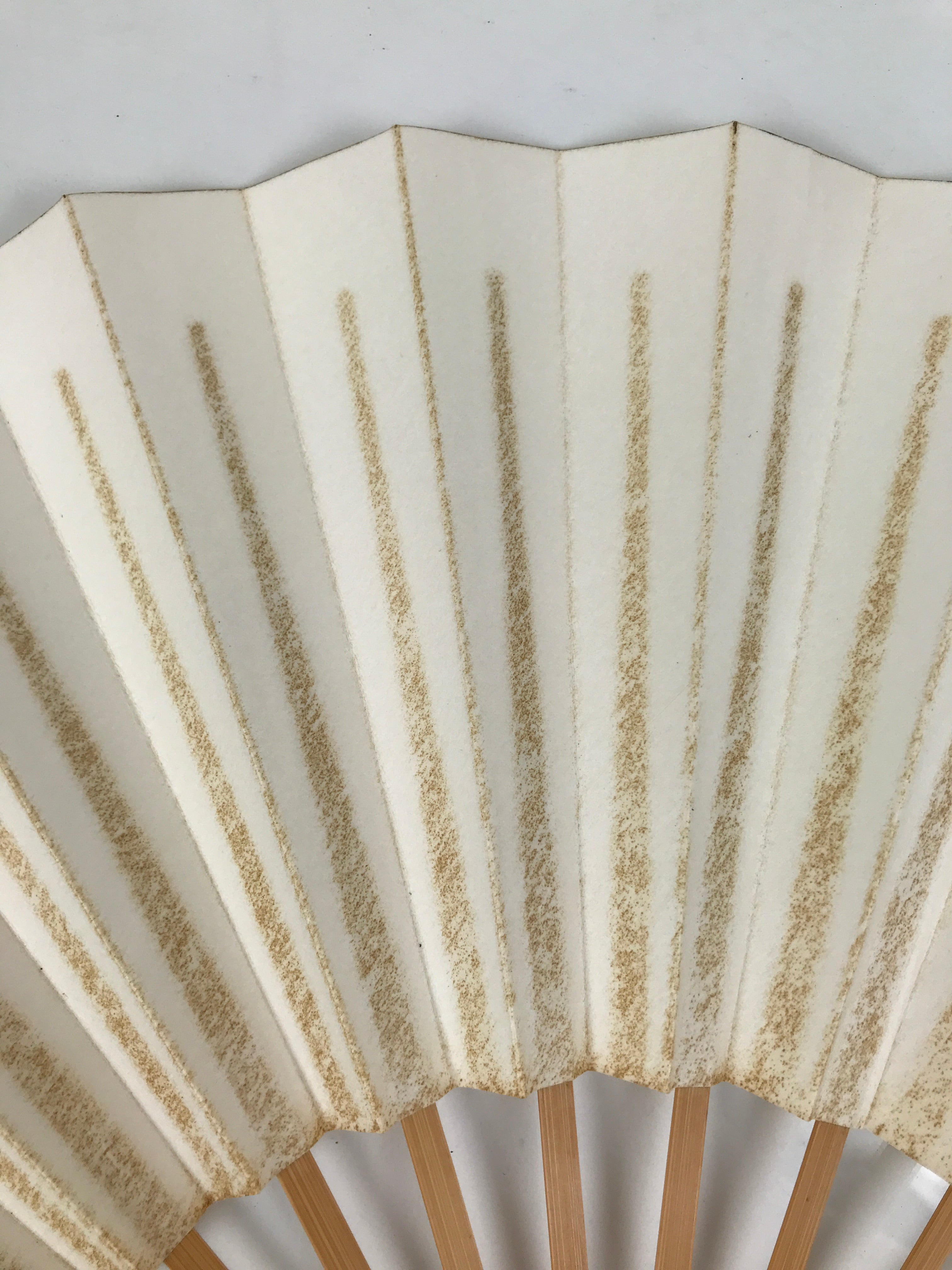 Japanese Paper Folding Fan Sensu Vtg Bamboo Frame Simple Blank White 4D891